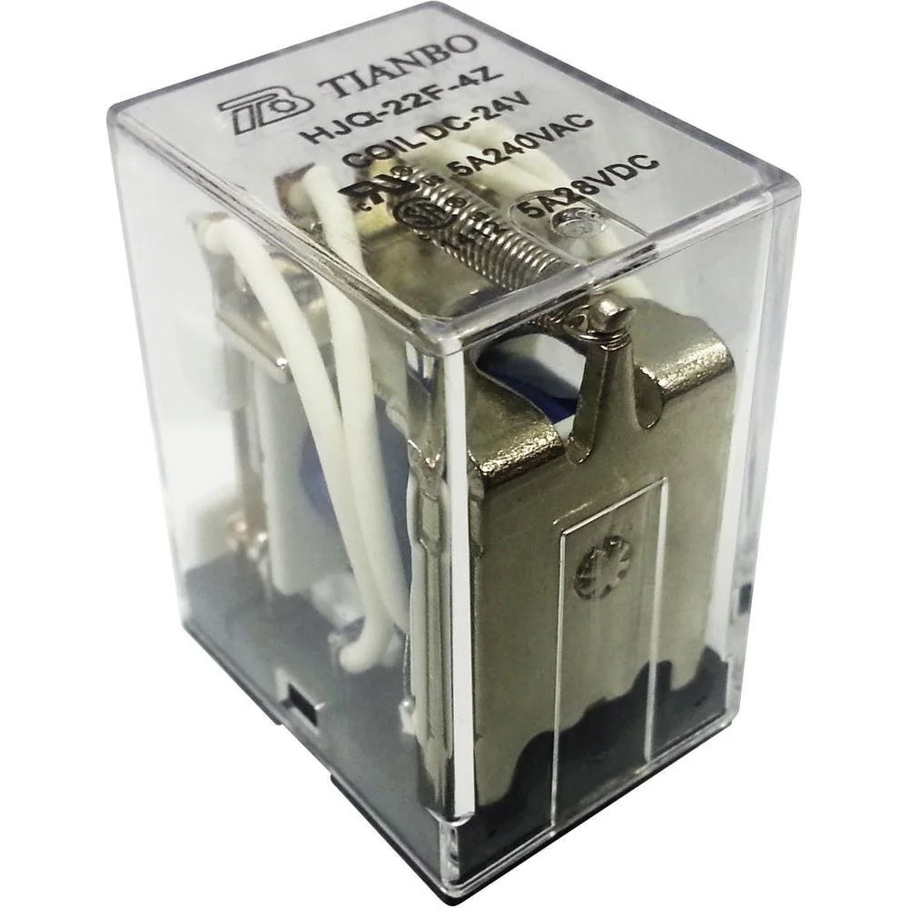 HJQ-22F-24VDC-4Z - Реле силовое 5А четыре контактных группы на переключение катушка 24В