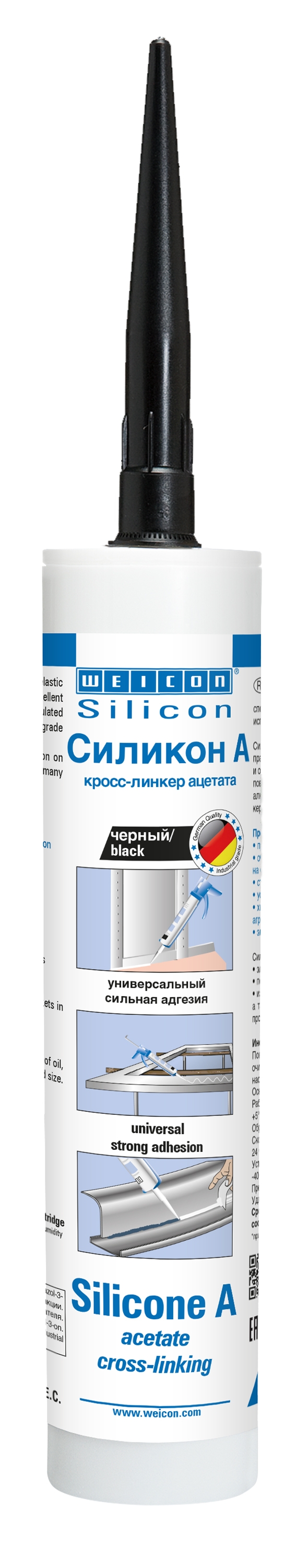 wcn13003310 - 10000423 WEICON Силикон А черный (310 мл)