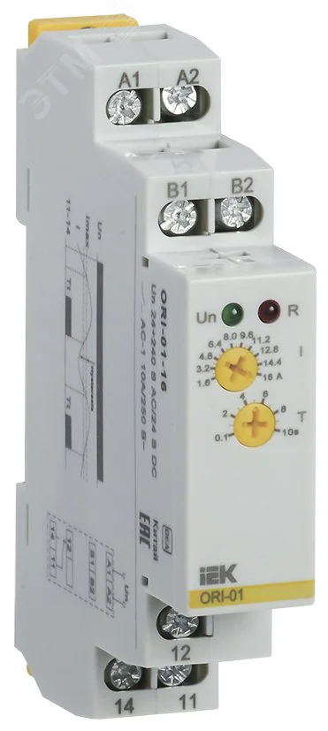 Реле тока ORI. 1,6-16 А. 24-240 В AC / 24 В DC ORI-01-16