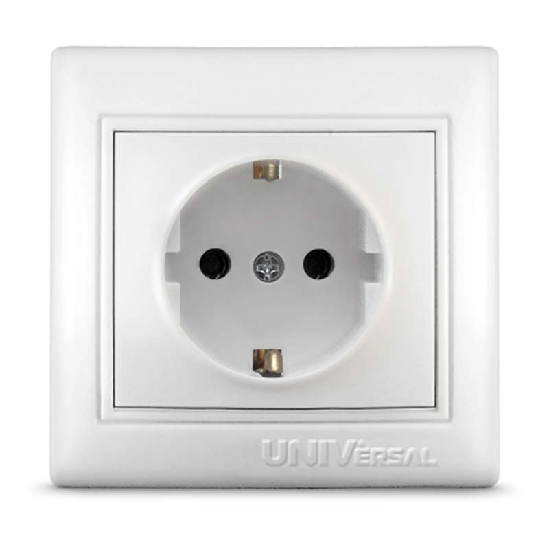 Розетка 1-м СП Севиль 16А IP20 с заземл. бел. С0028