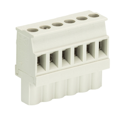 Розетка Wiecon 8213 B / 6 VL OB - Розеточный разъем, прямой, на кабель, шаг 5,08 мм, 6 полюсов, номинальное сечение: 2,5 мм кв., винтовая фиксация провода, 400V, 12А, без маркировки, цвет: серый, серия 8213 B VL