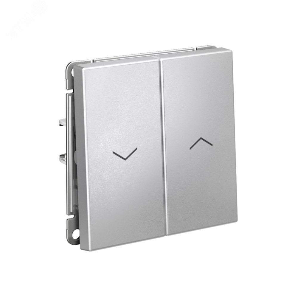 ARTGALLERY 2-клавишный выключатель для жалюзи, 2х сх.4, 10А, механизм, алюминий GAL000319