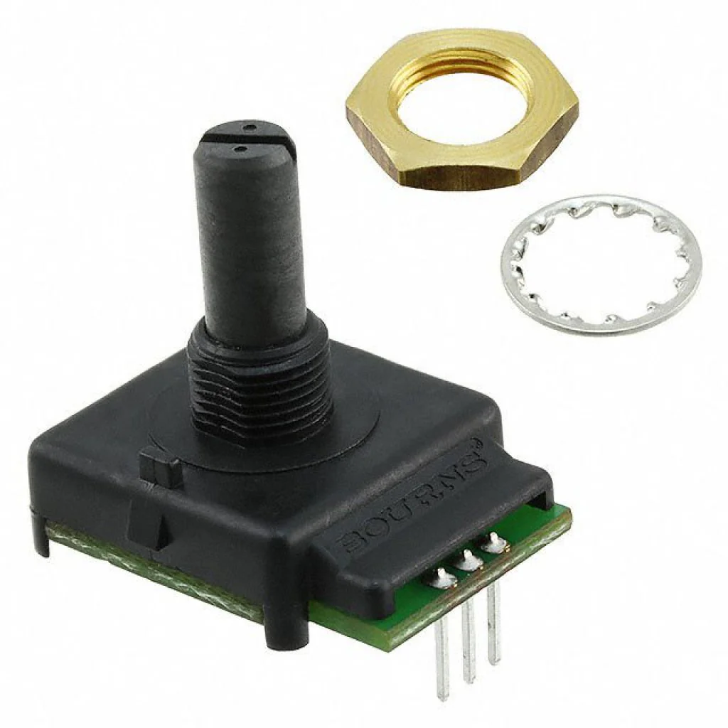 ECW1J-B24-AC0024L - Mechanical Encoder Rotary Incremental Plain 2.25oz-in Straight Gray Digital Square Wave Panel Mount