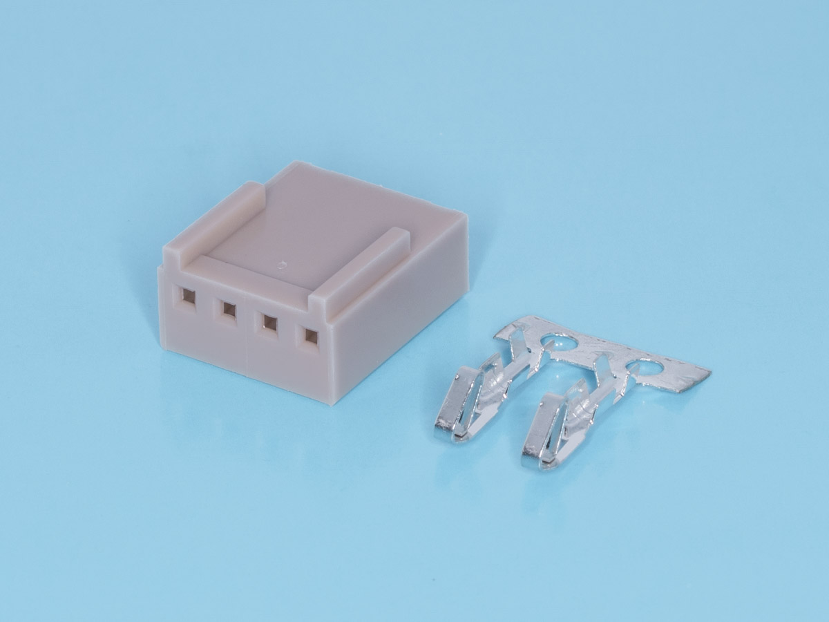 HU-4 - Разъем питания 4 контакта, гнездо на кабель, шаг 2,54мм