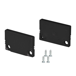 Заглушка SL-SLIM20-H13 BLACK глухая 037512 - Пара заглушек черного цвета (без отверстия) для профиля SL-SLIM20-H13. В комплекте 2 заглушки, 4 шурупа. Цена за весь комплект.
