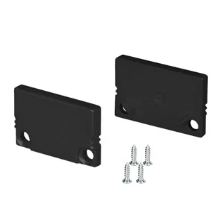 Заглушка SL-SLIM20-H13 BLACK глухая 037512 - Пара заглушек черного цвета (без отверстия) для профиля SL-SLIM20-H13. В комплекте 2 заглушки, 4 шурупа. Цена за весь комплект.
