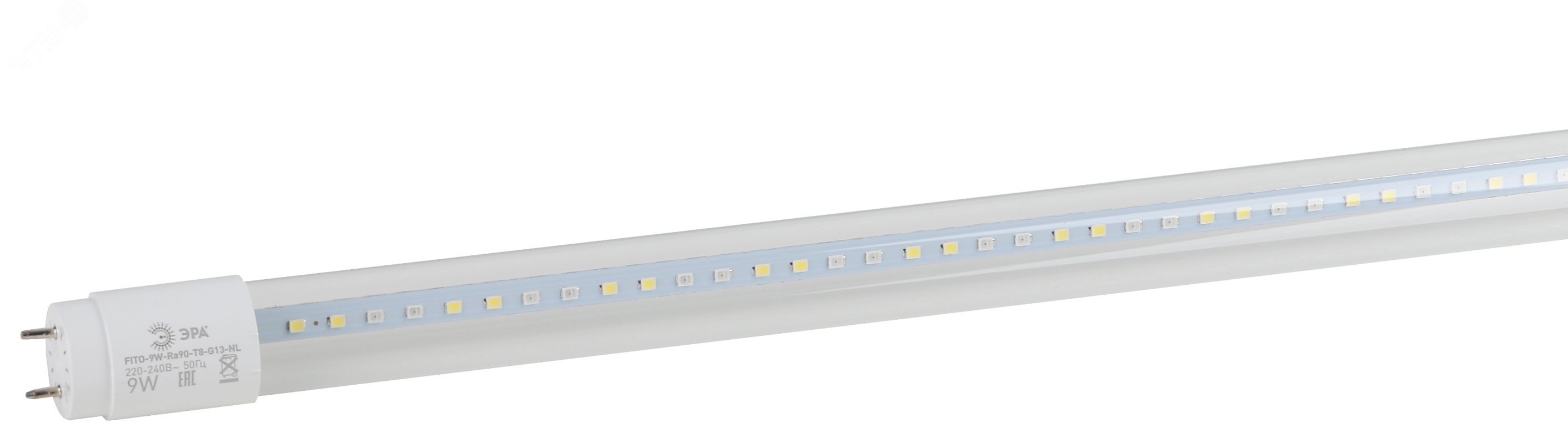 Лампа светодиодная FITO-9W-Ra90-Т8-G13-NL 9Вт T8 линейная 46LED 2835 IP20 35000ч для растений полноспектральная стекло Б0042988