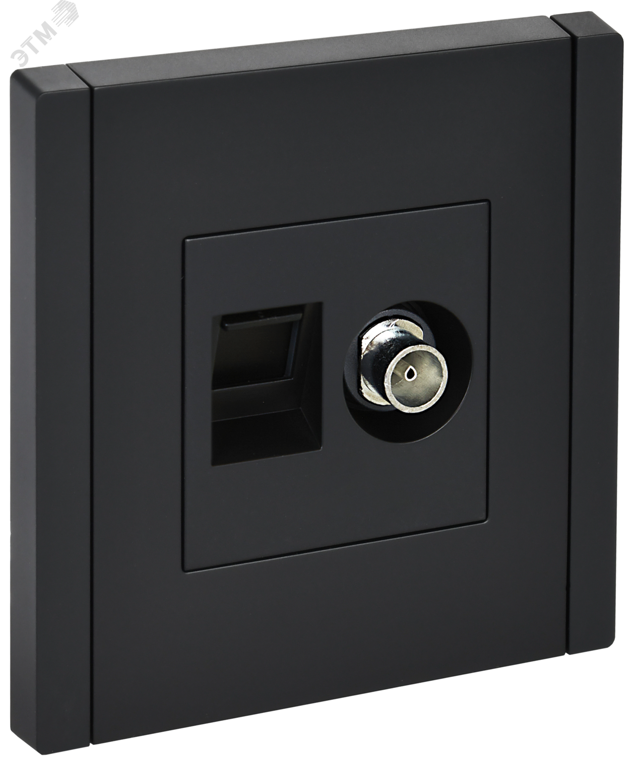 FORTE&PIANO Розетка двойная TV+RJ45 кат.5E FP136 черный IEK FP-AK20-1-K02