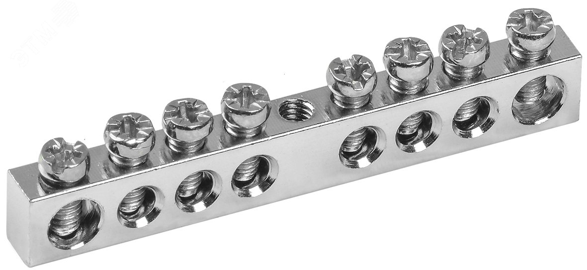 Шина PEN ""земля-ноль"" 6х9мм 8/1 Ni (8групп/крепеж по центру) YNN10-08-100-N