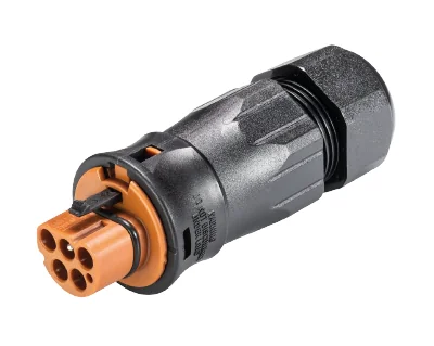 Разъем RST20i5 96.052.4551.4 - Вилочный разъем на кабель диам. 10-14 мм, IP68(69k), 5 полюсов, винтовая фиксация провода, номинальные характеристики: 250/400V+РЕ, 25A, цвет контактной вставки: серый, цвет корпуса: коричневый, серия RST Classic