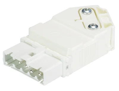 Разъем GST15I4S S1 ZW1V   WS - Вилочный разъем на кабель диам. 6 - 11,5 мм, 4 полюса, винтовая фиксация, номинальное напряжение: 250/400V, номинальный ток: 16A, цвет: белый, серия gesis GST15i4