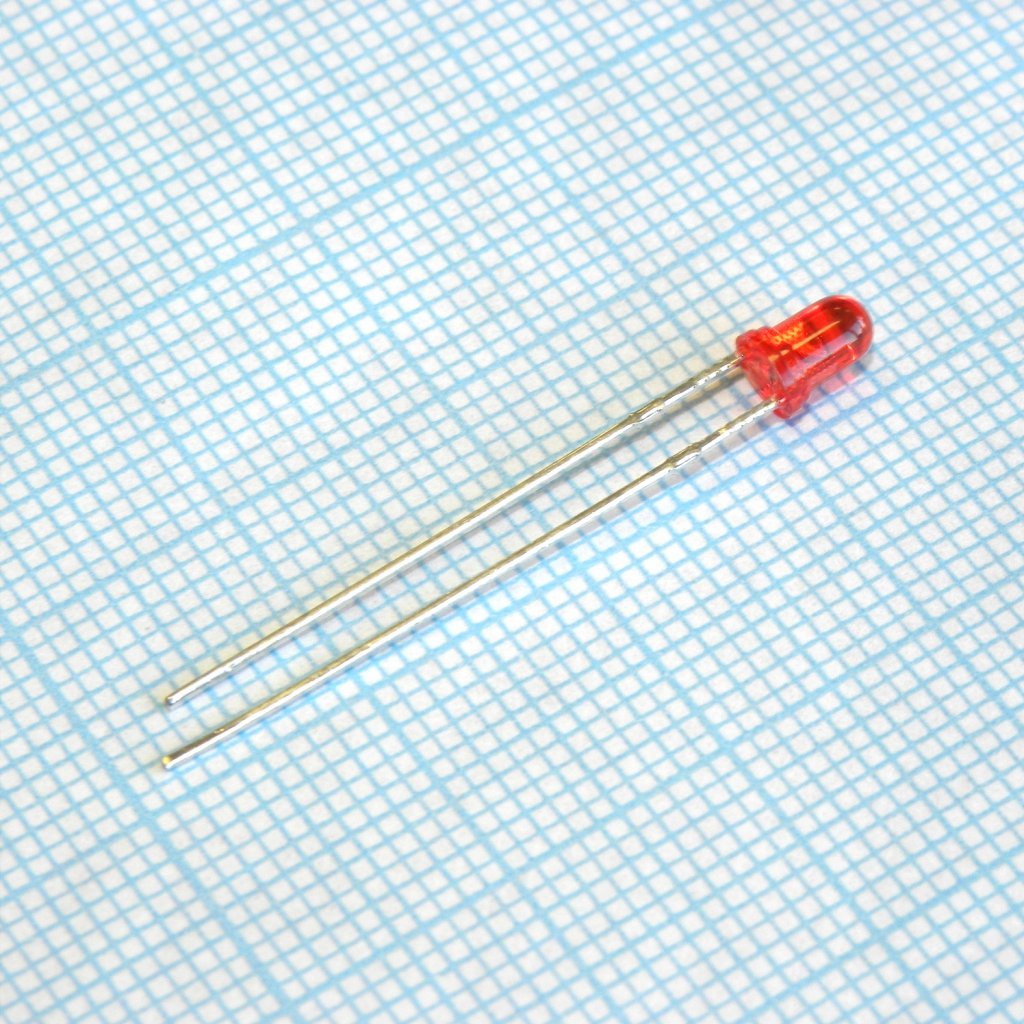 L-132XIT - Светодиод 3мм/красный/625нм/20-80мкд/прозрачный красный/50°