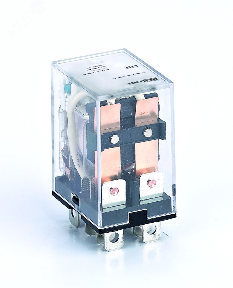 Промежуточное реле 2 контакта с LED индикацией 10А 6В DC ПР-102 23902DEK