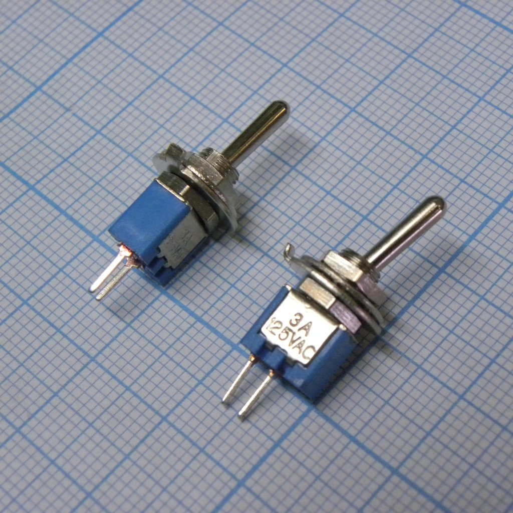 MTL-101 A-2 - Тумблер ON-OFF 1 группа контактов 1.5А, 250В на плату