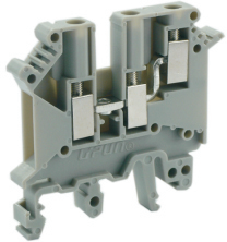 Проходная клемма UKJ-4/1X2EE - Проходная клемма, 3 точки подключения, серия EE, тип фиксации провода: винтовой, номинальное сечение: 4 мм кв., 32A, 500V, ширина: 6,2 мм, цвет: серый, стандарт GB/T14048.1, тип монтажа: DIN 35