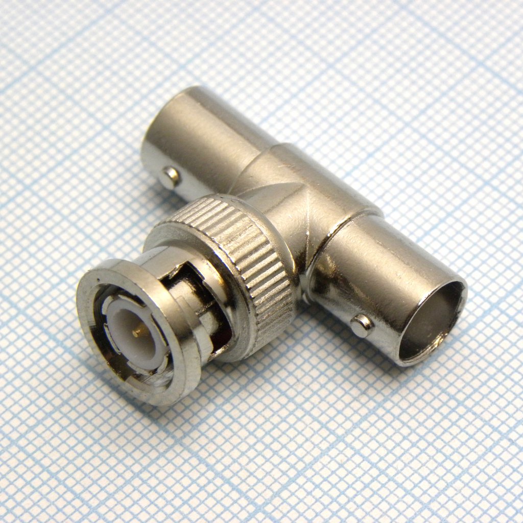 BNC штекер - 2*BNC гнезда (T-connector) - ВЧ переходник