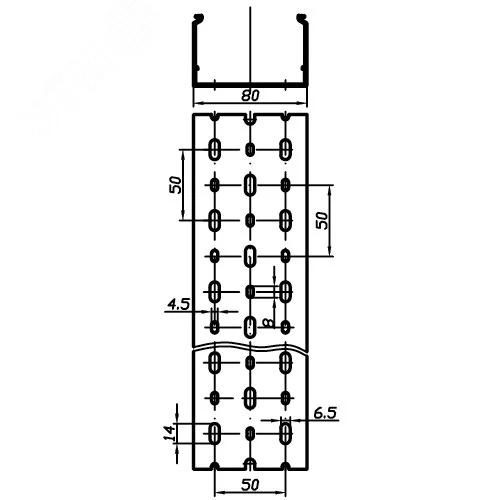 Короб перфорированный, серый RL6 80x40 01153RL
