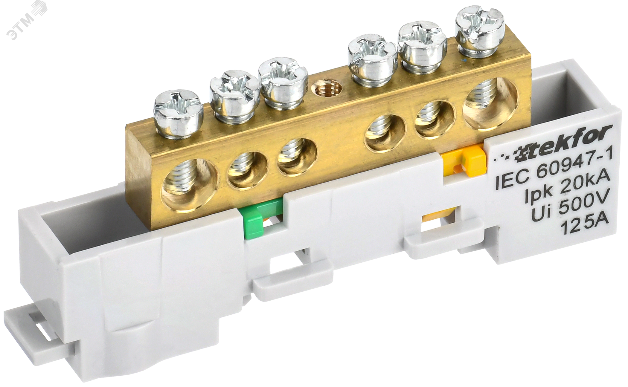 TEKFOR Шина PE земля неизолированная на универсальном держателе 8х12-6-Ж IEK TF-NN20-06-DL-K05