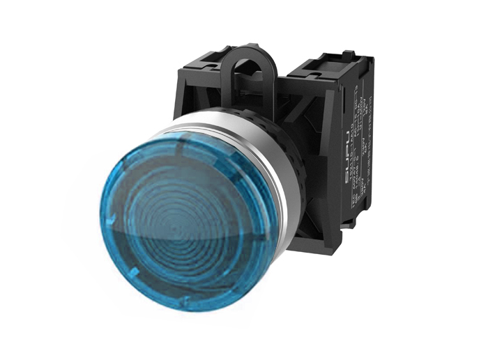 Кнопка грибовидная (синяя) TS2523-0EM40-S20 - Кнопка грибовидная, без блокировки, LED AC/DC 24V, алюминиевое переднее кольцо, с мгновенным нажатием, с контактной группой 2NO, диаметр головки кнопки 30 мм, диаметр посадочного отверстия: 22 мм, цвет: синий