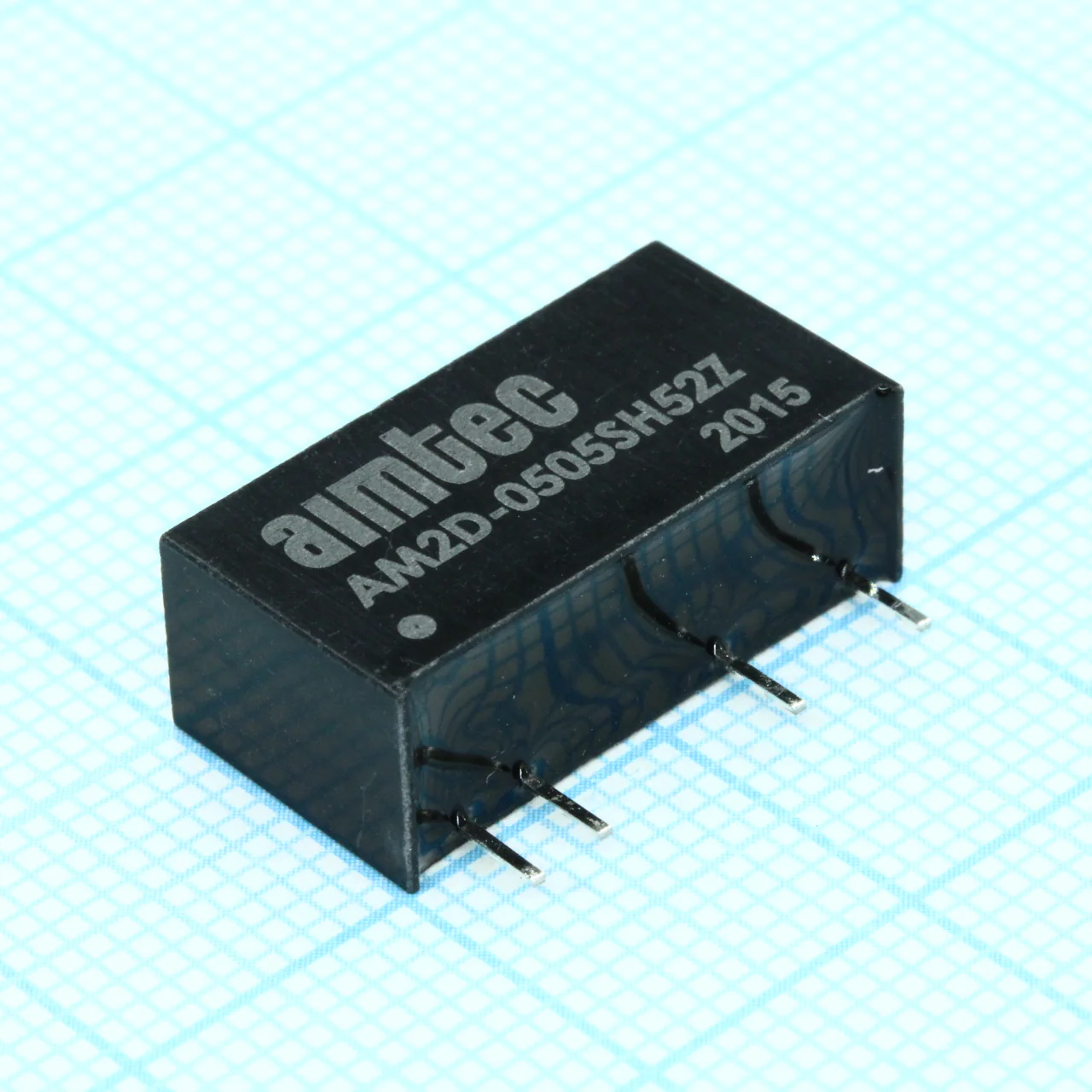AM2D-0505SH52Z - DC/DC, 2Вт, вход 4.5…5.5В, выход 5В/0.4А, изоляция 5200В DC, КПД 78%, максимальная емкостная нагрузка не более 470мкФ, SIP7, 19.5x7.2x10мм, -40…85°C, пластик