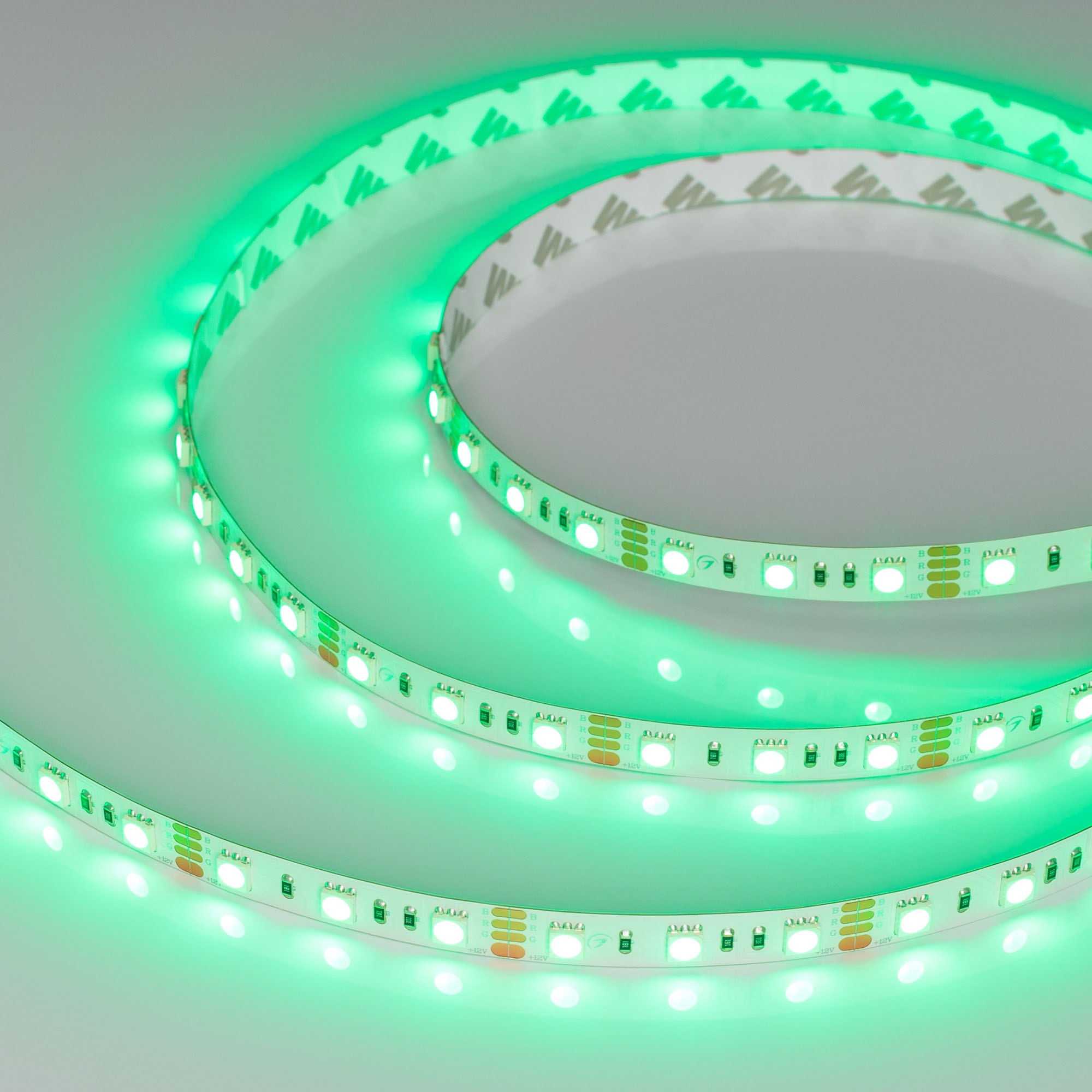 Лента RT-B60-10mm 12V RGB (14.4 W/m, IP20, 5060, 5m) 012340(2) - Светодиодная лента RT-B60, открытая. Светодиоды 5060, 60 шт/м (300 шт на 5 м), белая плата, ширина 10 мм, скотч 3M. Цвет RGB, угол 120°. Питание 12V, мощность 14.4 Вт/м (72 Вт на 5 м). Разме