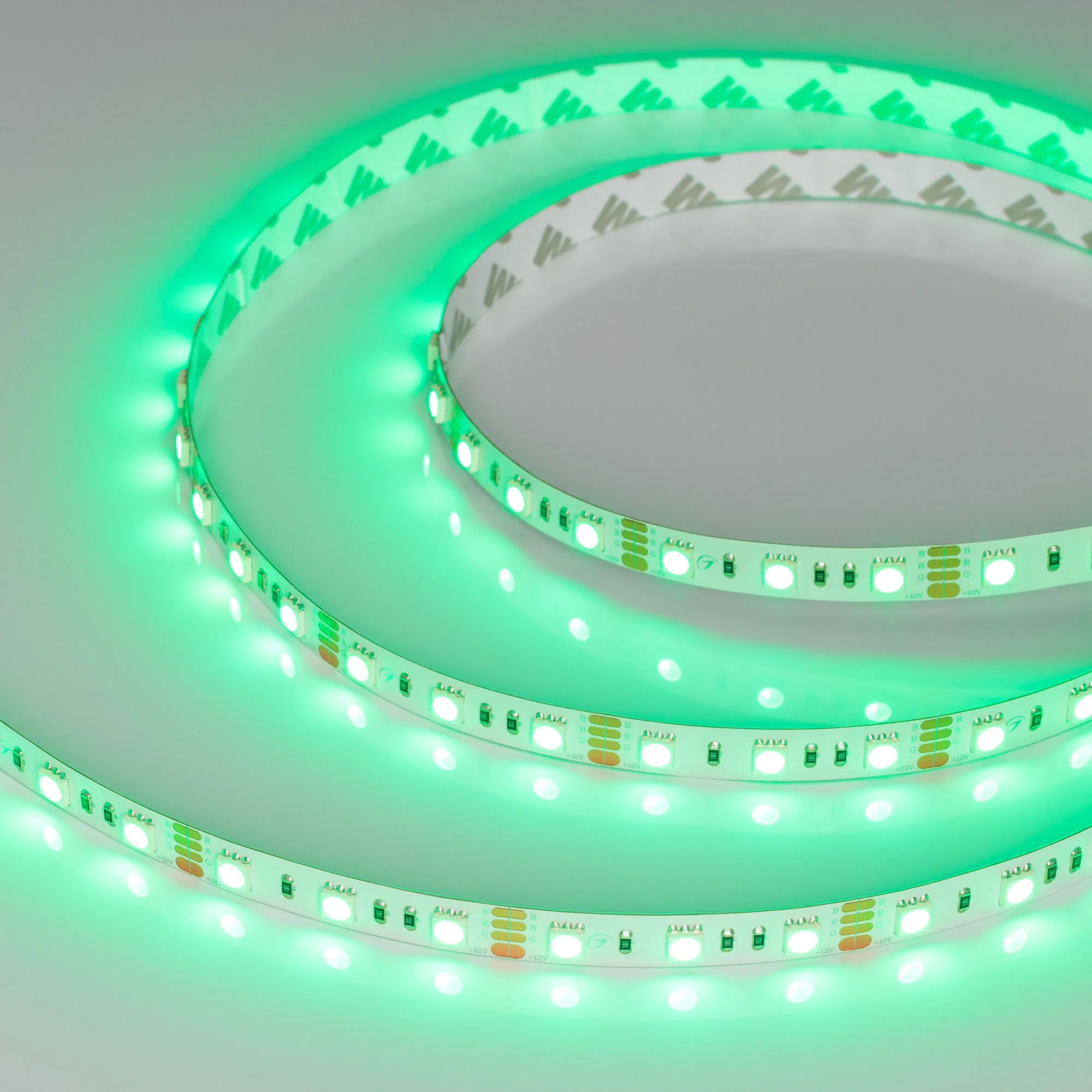 Лента RT-B60-10mm 12V RGB (14.4 W/m, IP20, 5060, 5m) 012340(2) - Светодиодная лента RT-B60, открытая. Светодиоды 5060, 60 шт/м (300 шт на 5 м), белая плата, ширина 10 мм, скотч 3M. Цвет RGB, угол 120°. Питание 12V, мощность 14.4 Вт/м (72 Вт на 5 м). Разме