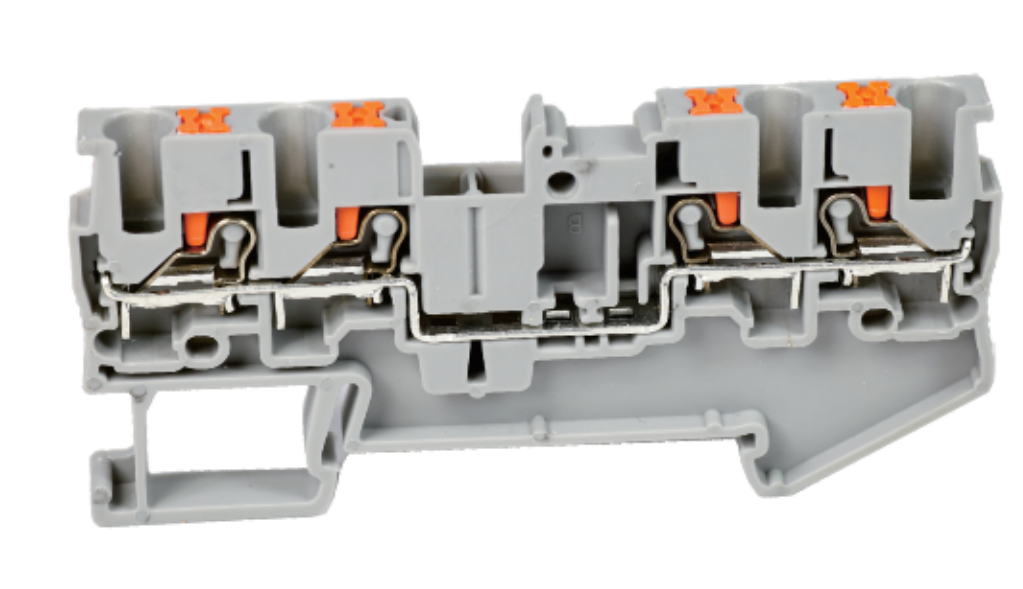 Проходная клемма UJ6-2.5/2X2 - Проходная клемма, 4 точки подключения в клемме, тип фиксации провода: push-in, номинальное сечение: 2,5 мм кв., 24A, 800V, ширина: 5,2 мм, цвет: серый, тип монтажа: DIN 35