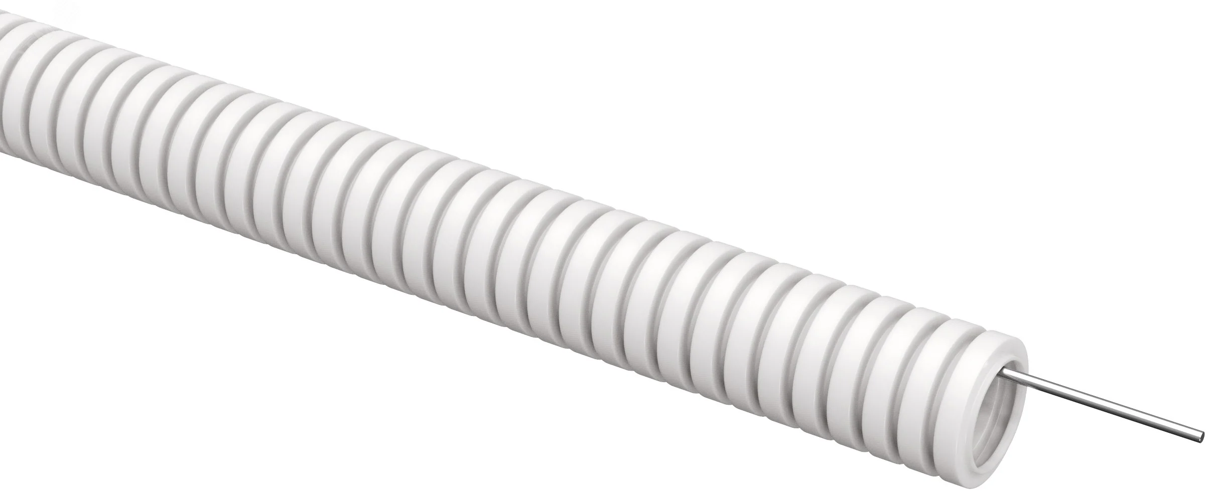 ELASTA Труба гофр. ПВХ d=20мм с зондом белая (100м) ET-TG21-121-020-100-K01
