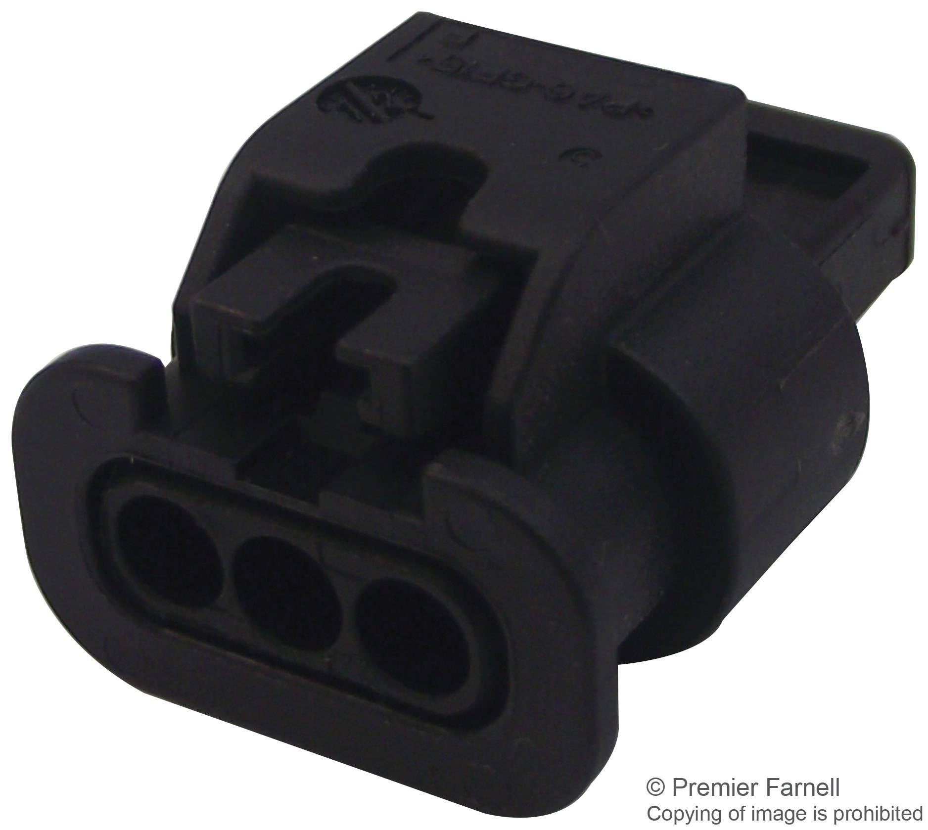 1-1670917-1 - Корпус разъема розетка 3 контакт(-ов) 4мм прямой монтаж на кабель черный коробка автомобильного применения