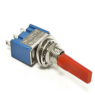 MTS-102-E1 ON-ON (КР. КОЛП.) - Тумблер ON-ON 1 группа контактов 3А, 250В длинная красная ручка