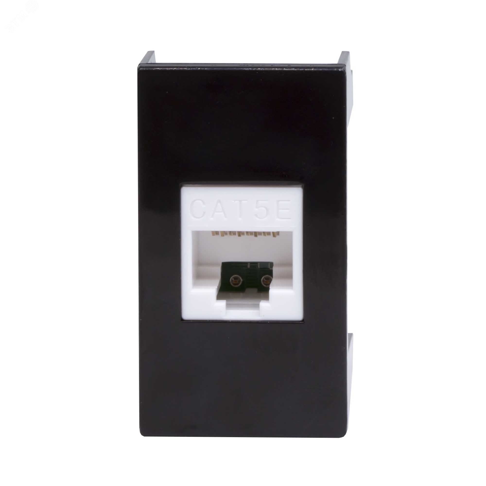 Розетка компьютерная 1-м 1мод. Viva RJ45 кат.5E черн. 45238