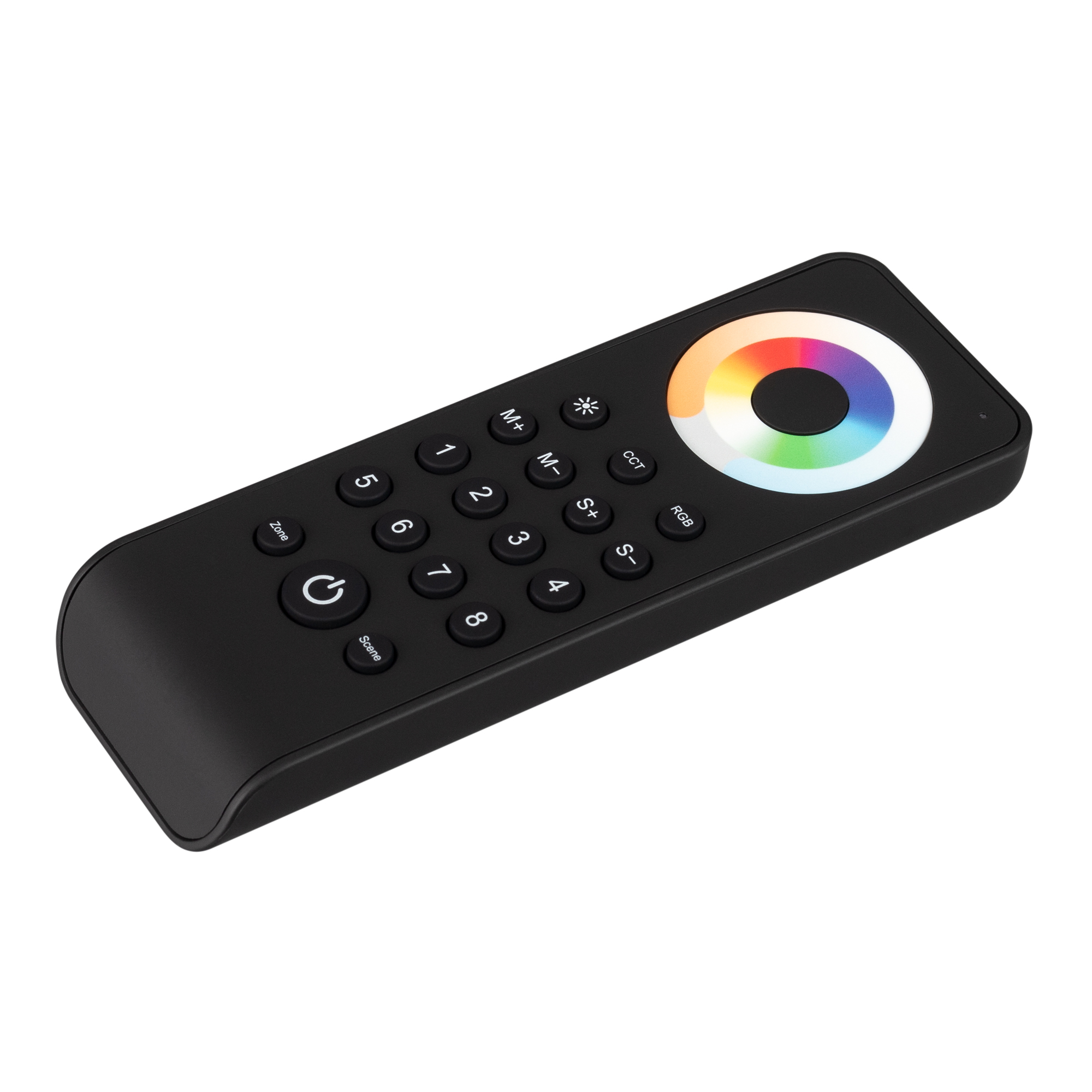 INTELLIGENT ARLIGHT Пульт SMART-801-52-8G-8SC-MULTI Black (3V, 2.4G) 037336 - Кнопочный радиопульт с сенсорным кольцом 2.4 ГГц чёрного цвета для управления DIM/MIX/RGB/RGBW/RGB-MIX источниками света. 8 зон управления, 8 сцен, управление яркостью, оттенком