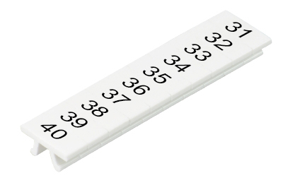 Шильдик M1.008.0103.8 - Маркировка для клемм WKF 1.5, центральная, белая, нанесенные знаки: 31-40