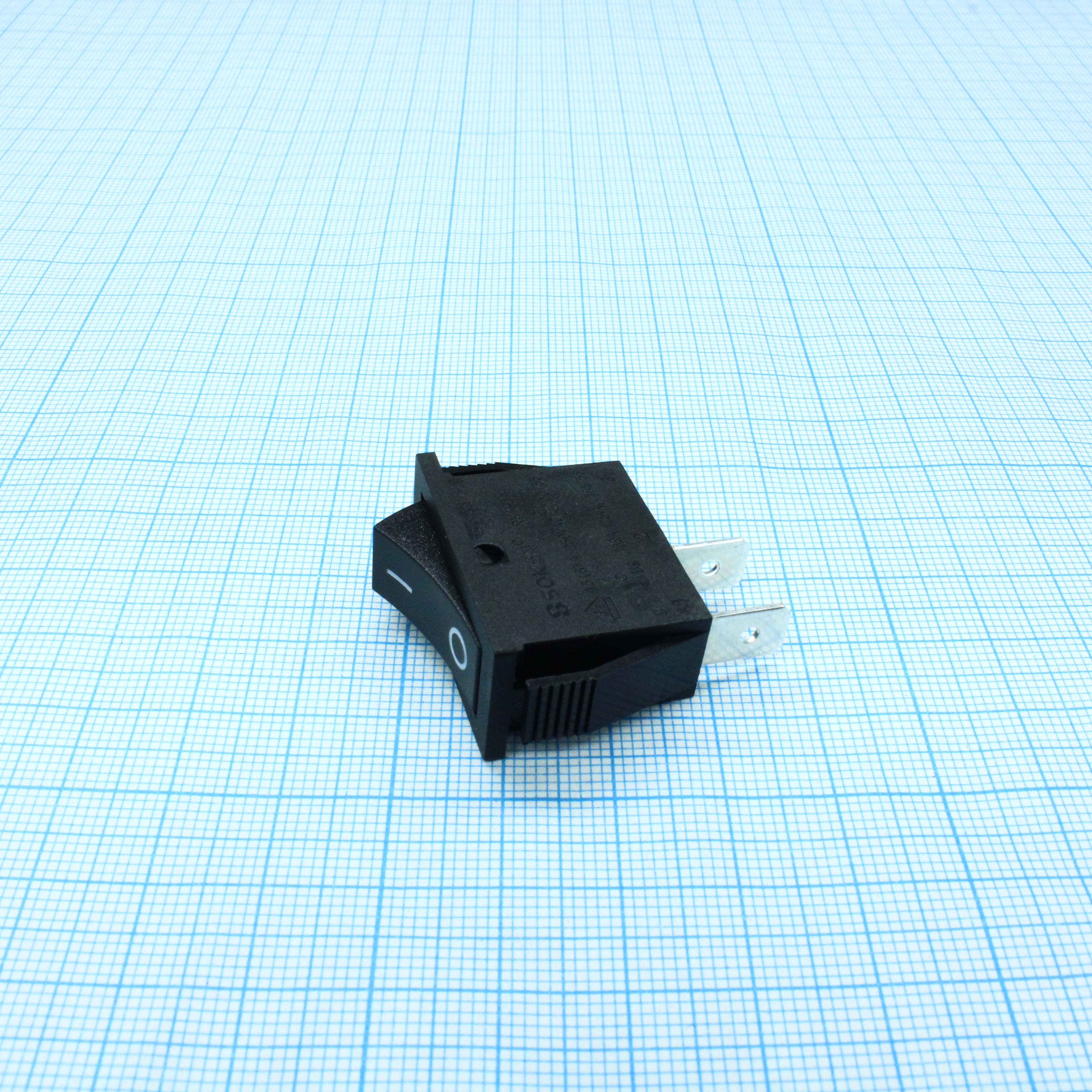 RK1-11 1X1 B/B"0-" - Выключатель клавишный ON-OFF без подсветки цвет корпуса (черный) цвет кнопки (черный)