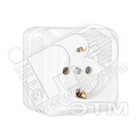 Олимп Розетка с заземлением белая наружная О0028