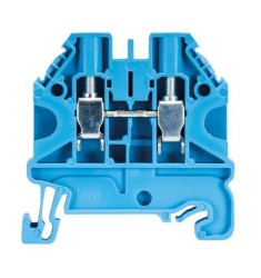 Клемма WT 4 BL - Проходная клемма, тип фиксации провода: винтовой, номинальное сечение: 4 мм кв., 32A, 1000V, ширина: 6 мм, цвет: синий, тип монтажа: DIN 35
