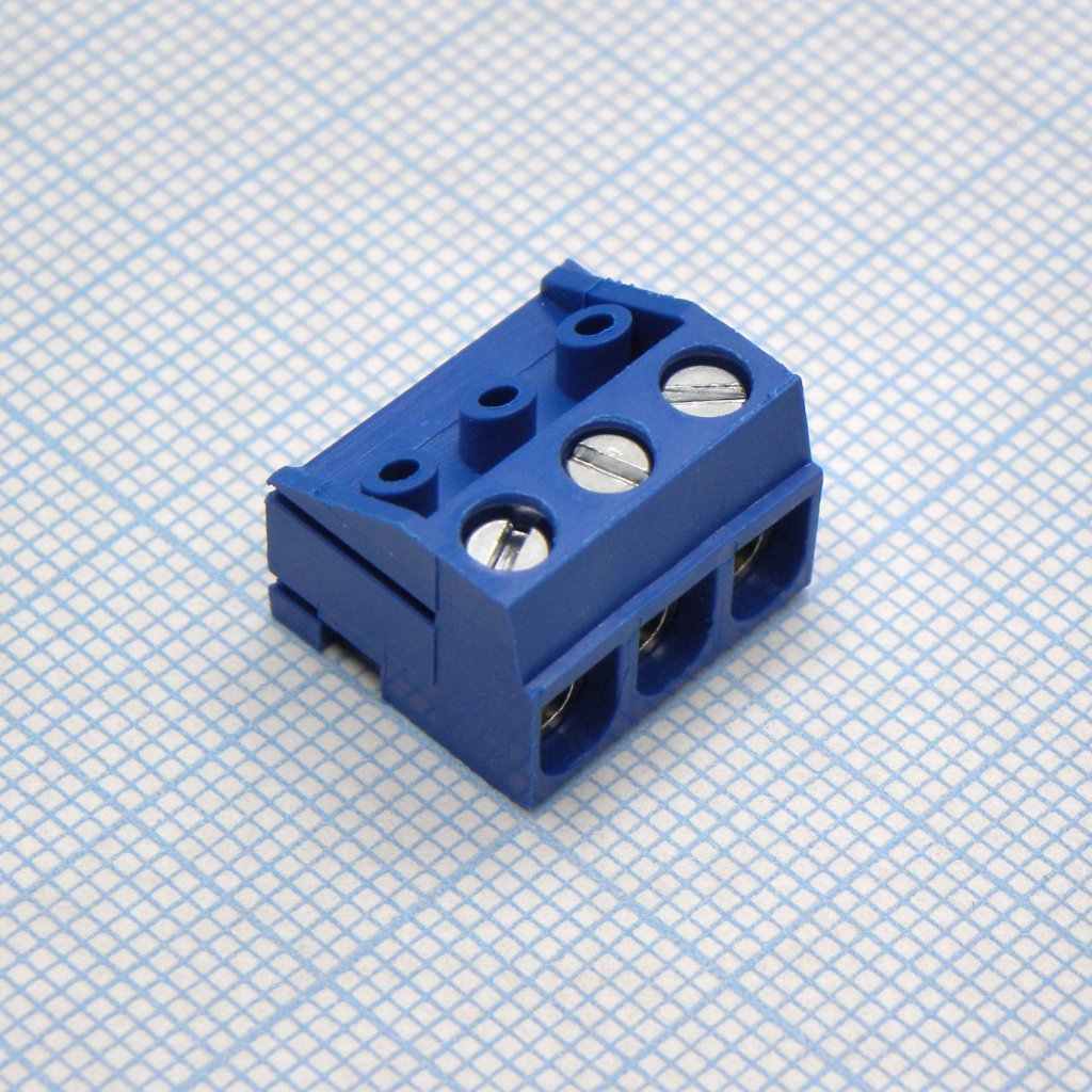 DG332K-5.0-03P-12-00A(H) - Винтовой клеммный блок с защитой провода, 3 контакта. Серия DG332K-5.0