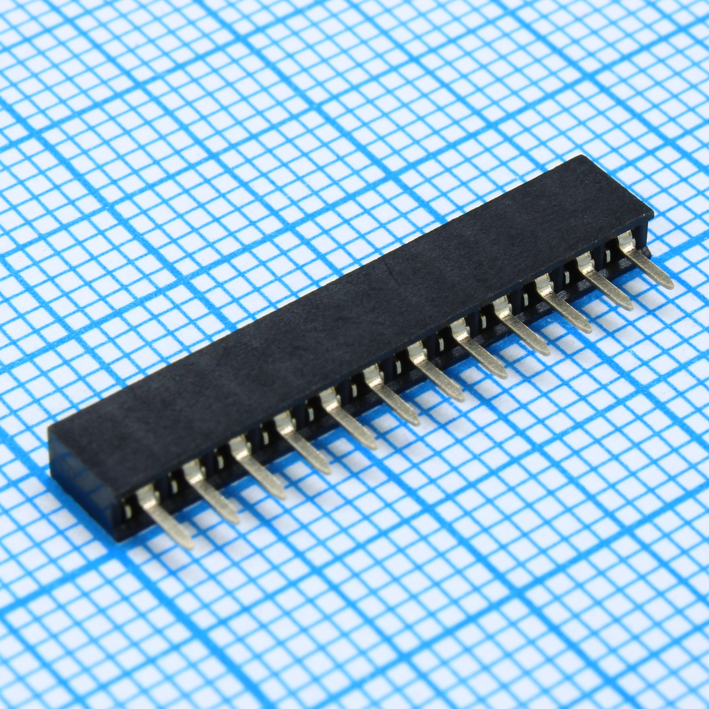 DS1026-01-1X12S8BV - Гнездо на плату 1x12 конт., шаг 2.00мм, высота 4.3мм, позолоч.