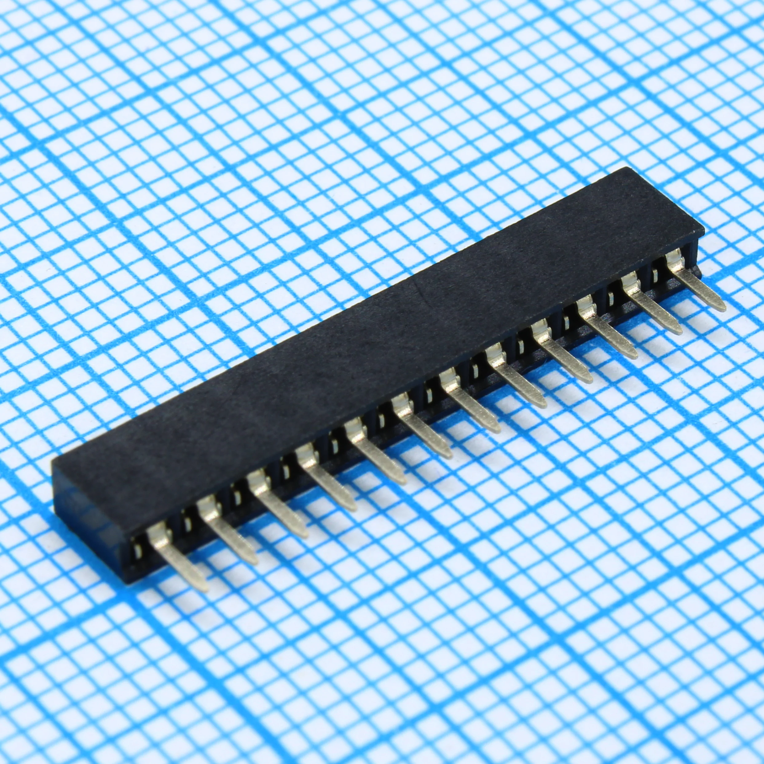 DS1026-01-1X12S8BV - Гнездо на плату 1x12 конт., шаг 2.00мм, высота 4.3мм, позолоч.