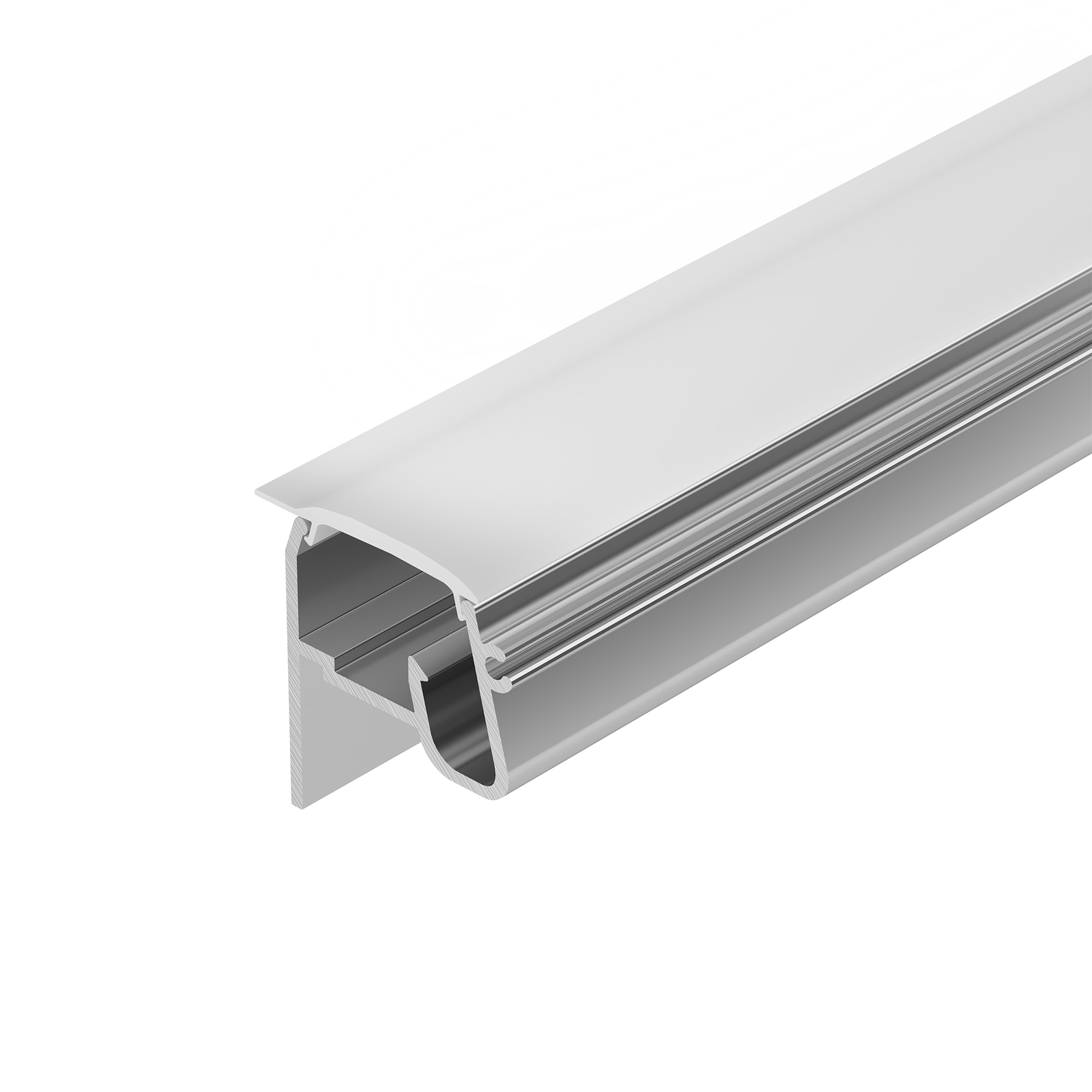 Профиль STRETCH-S-20-WALL-SIDE-2000 (RESPECT-ST) 040701 - Алюминиевый профиль для натяжных потолков (боковая линия). Решение 2-в-1 - каркас для крепления натяжного потолка и профиль для установки светодиодной ленты. Для дизайнерских решений «линии света» 