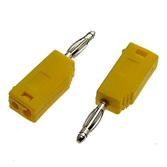 Z027 2MM STACKABLE PLUG YELLOW - Штекер Z027 2 мм, составной штекер, желтый, диаметр 2 мм