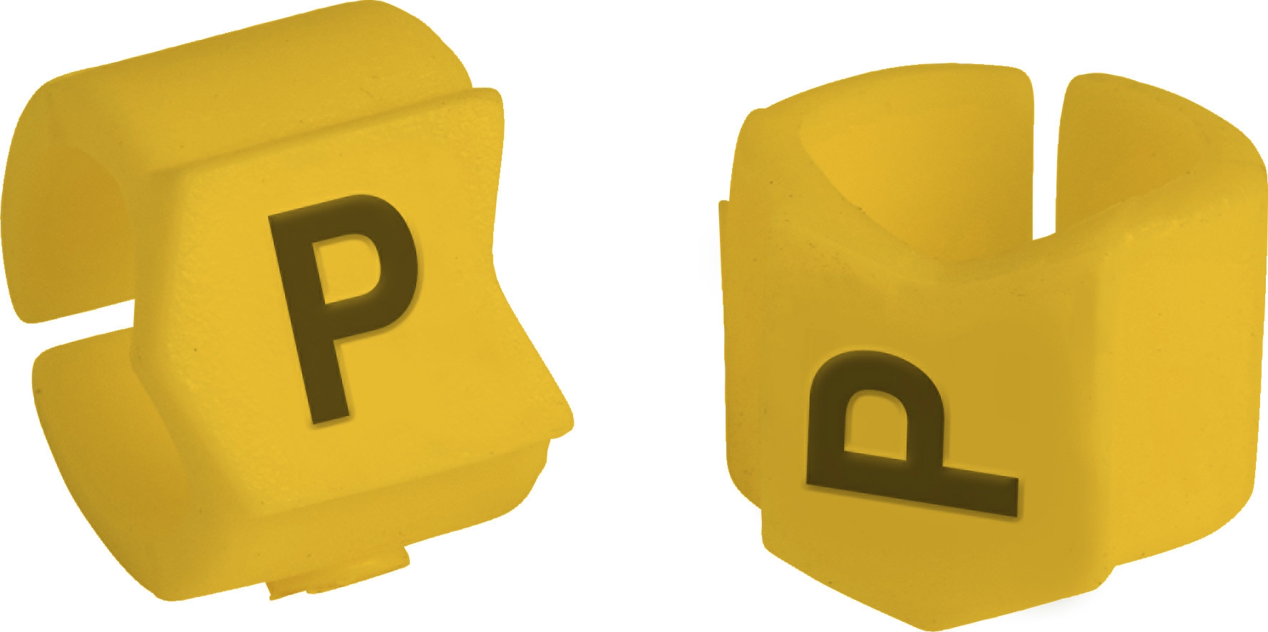 brd333425 - SCNG-23-P клипсы жёлтые, 50шт/упак, для провода 5,9-8,5мм диаметра, легенда P