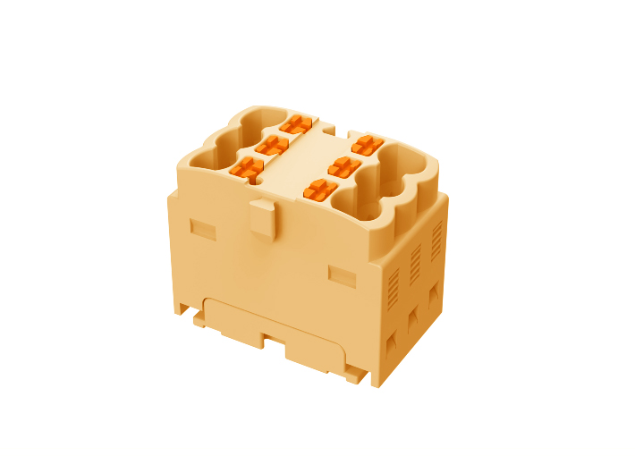 Проходной блок TPA1.5-6-OG - Проходной блок, 6 точек подключения, тип фиксации провода: push-in, номинальное сечение: 1,5 мм кв., 17,5A, 450V, цвет: оранжевый