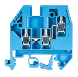 Клемма сдв. WK 4/D 1/2 /U BLAU - Клемма проходная, 3 точки подключения, тип фиксации провода: винтовой, номинальное сечение: 4 мм кв., 32A, 500V, ширина: 6 мм, цвет: синий, тип монтажа: DIN 35