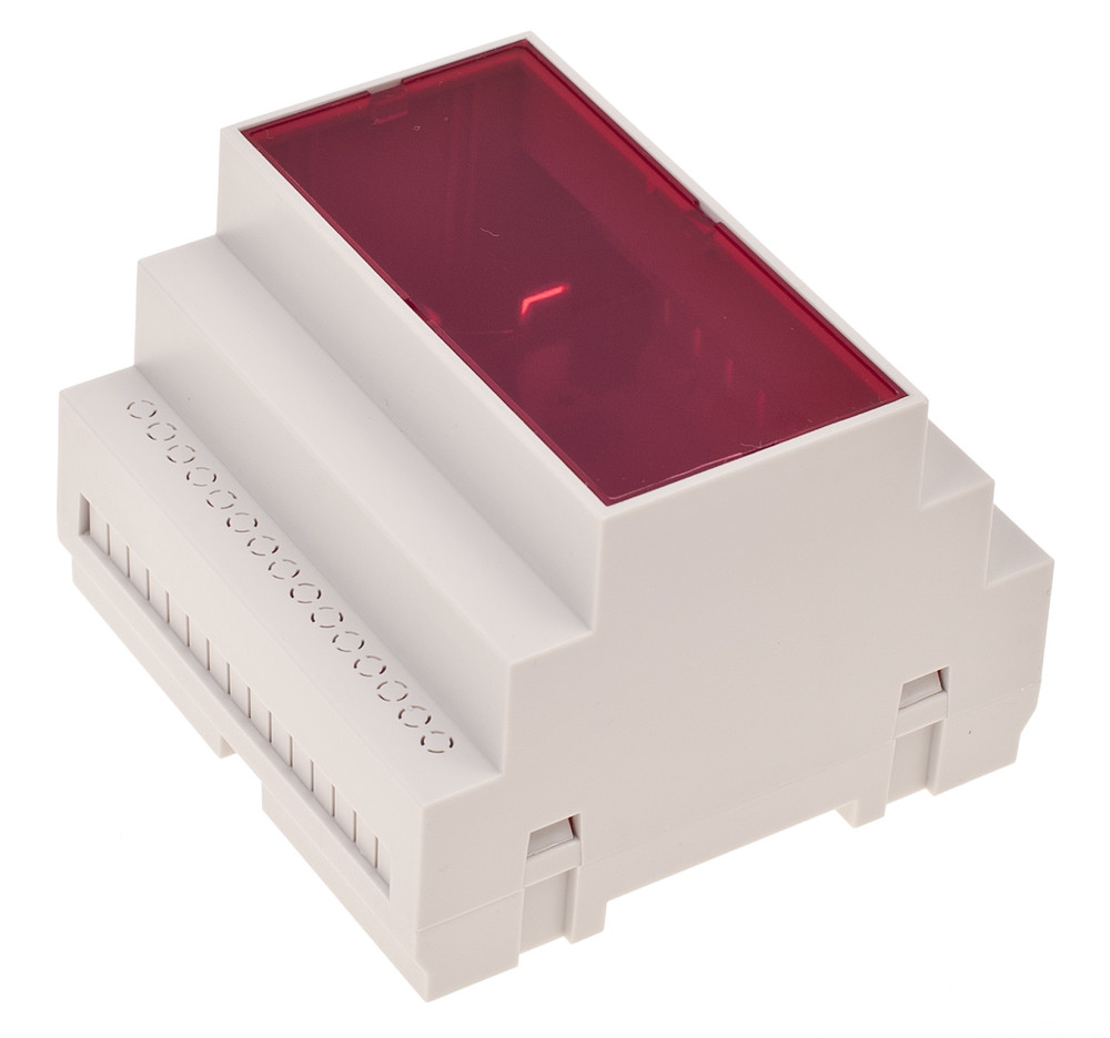 Z109JFCZ PS - Корпус пластиковый на DIN рейку, светло-серый с красным светофильтром
