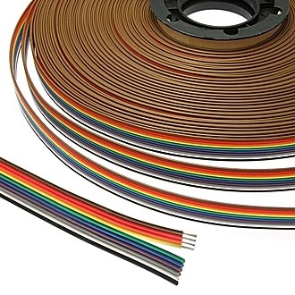 RC-10 COLOR 24AWG CU PITCH 1.5 MM - Плоский кабель шлейф 10pin, шаг 1.5мм, бухта 30,5 м. цветной