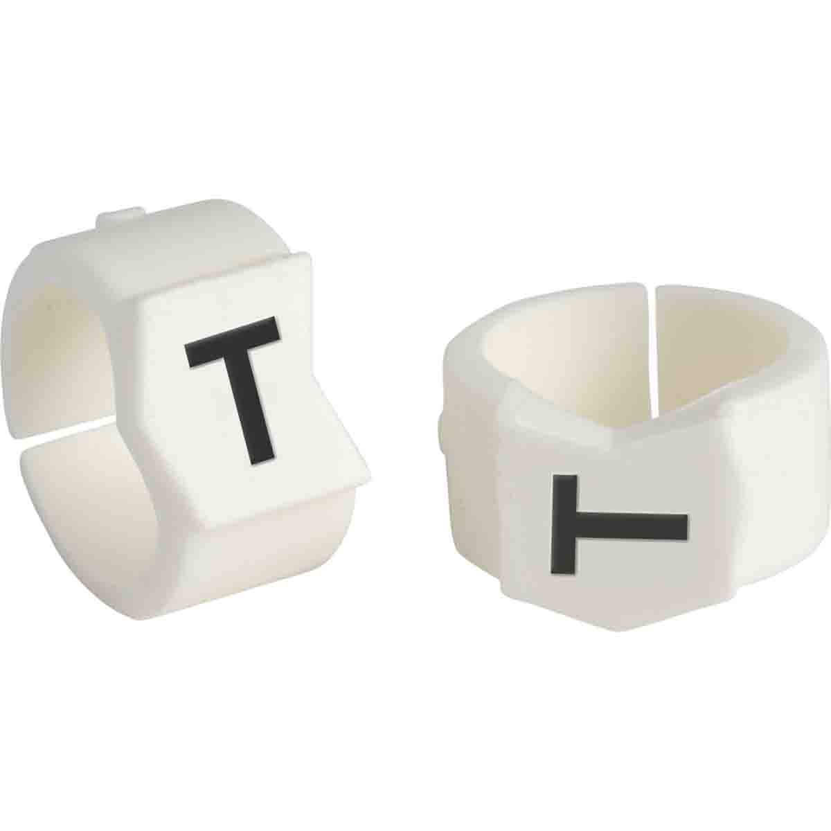 brd133629 - SCN-45-T клипсы белые, 50шт/упак, для провода 11,2-15,0мм диаметра, легенда T