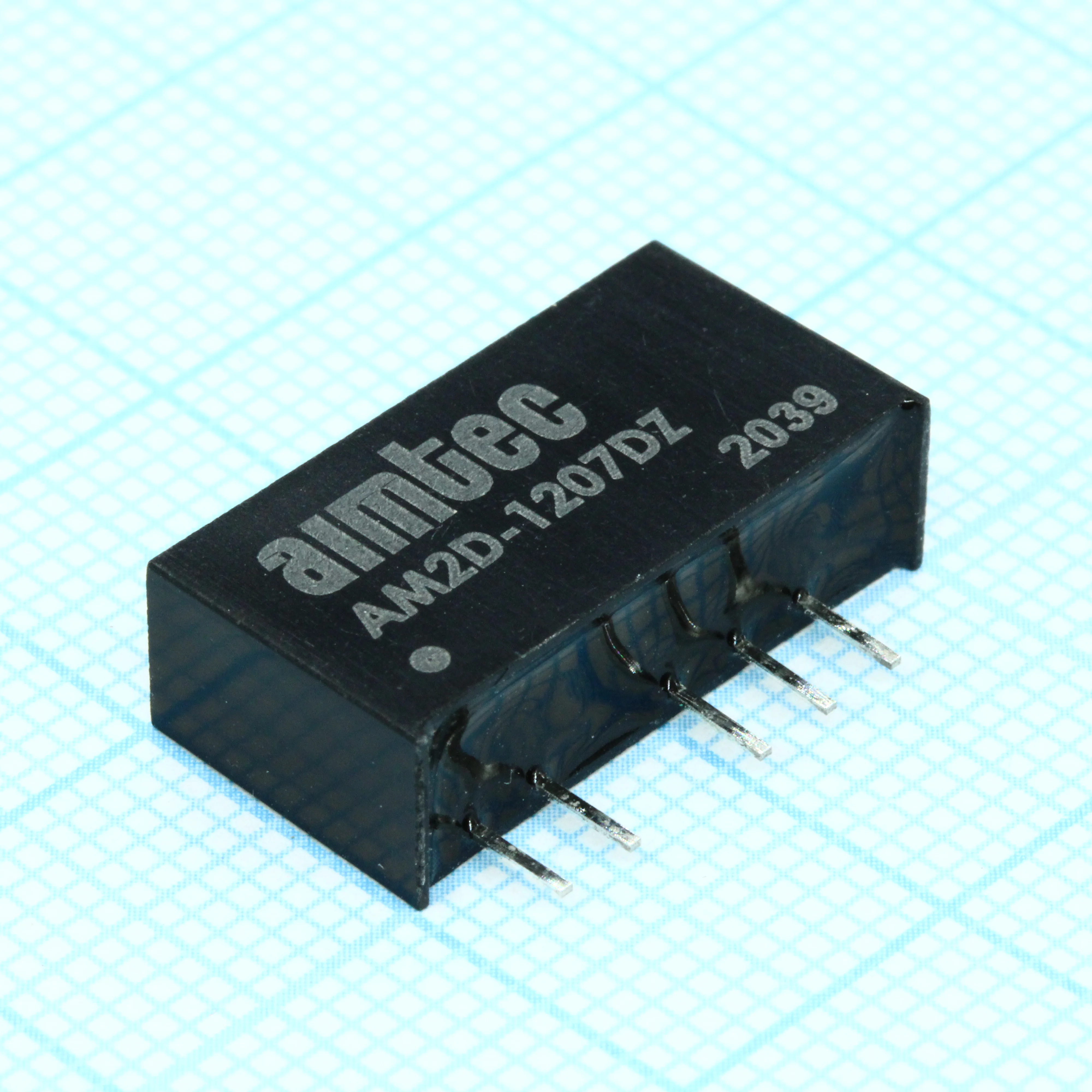 AM2D-1207DZ - DC/DC, 2Вт, вход 10.8…13.2В, выход ±7.2В/±0.139А, изоляция 1000В DC, КПД 76%, максимальная емкостная нагрузка не более ±220мкФ, SIP7, 19.5x6x10мм, -40…85°C, пластик