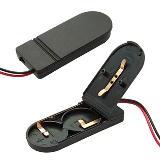 BH CR2032 IP44 BLACK - Батарейный отсек черный для 2-х батарей CR2032, закрытый, IP44