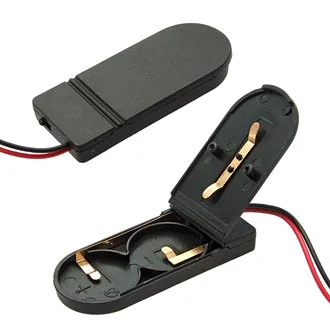 BH CR2032 IP44 BLACK - Батарейный отсек черный для 2-х батарей CR2032, закрытый, IP44